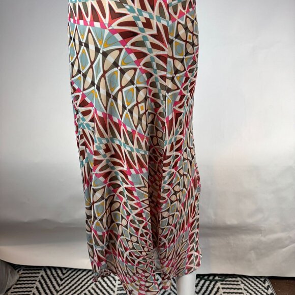 Chenault Womens Geometric Print High-Low Skirt S Polyester - Picture 14 of 16